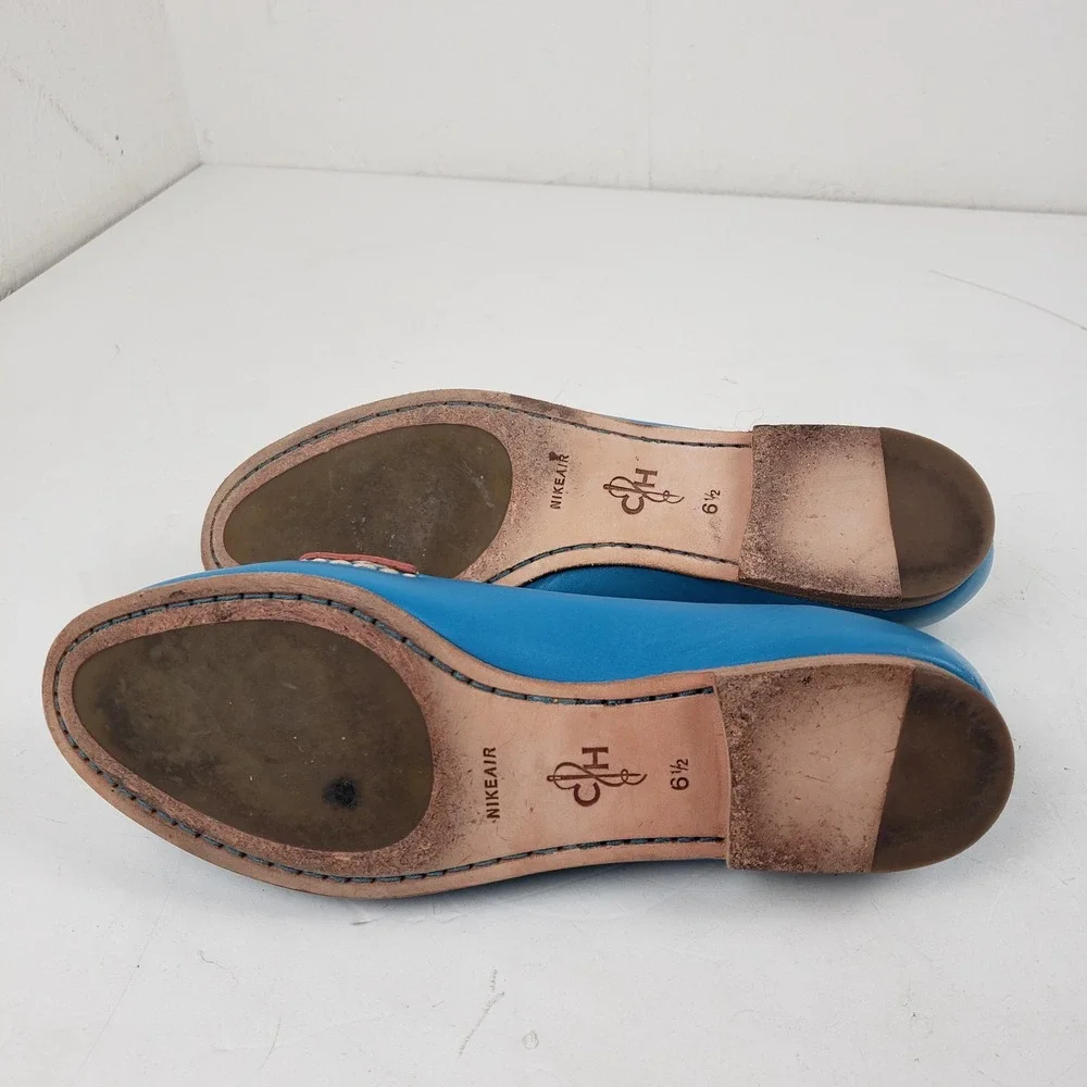Cole Haan Womens Colorblock Leather Penny Loafers Blue Yellow Orange D37781 6.5B